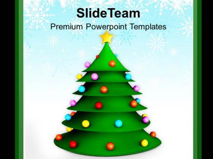 3d christmas tree festival celebration powerpoint templates ppt backgrounds for slides 0113