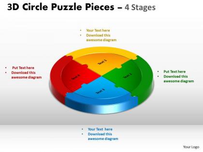 3d circle puzzle diagram 4 stages slide circular templates layout 2