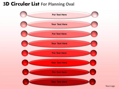 3d circular list for planning oval powerpoint slides and ppt templates db