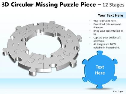 3d circular missing puzzle piece 12 stages