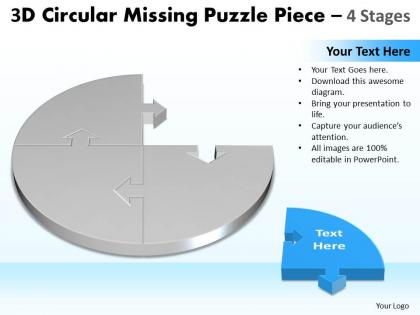 3d circular missing puzzle piece 4 stages