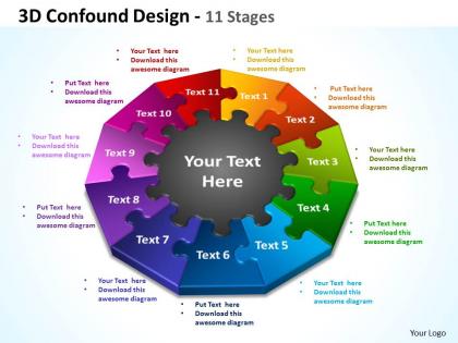3d confound design 11 stages powerpoint templates graphics slides 0712