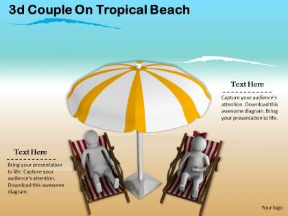 3d couple on tropical beach ppt graphics icons powerpoint