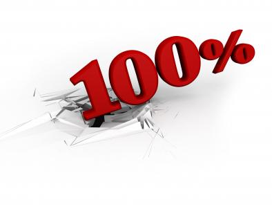 3d crack effect with 100 percent stock photo