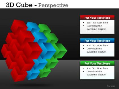 3d cube perspective powerpoint presentation slides db
