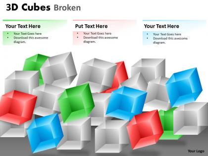 3d cubes broken style 1 ppt 118