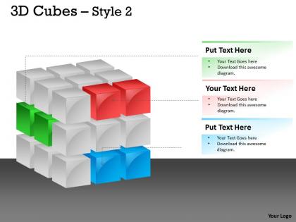 3d cubes broken style 2 ppt 121