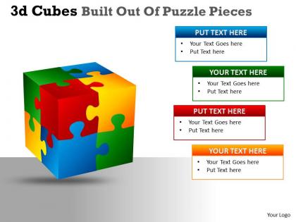 3d cubes built out of puzzle pieces ppt 127