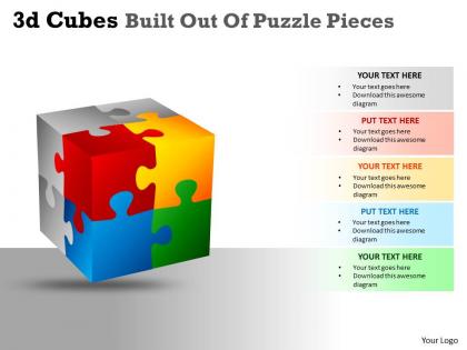 3d cubes built out of puzzle pieces ppt 129