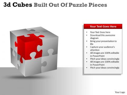 3d cubes built out of puzzle pieces ppt 132