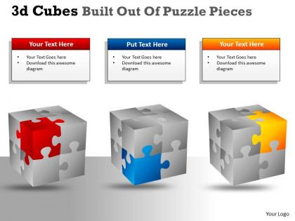 3d cubes built out of puzzle pieces ppt 139