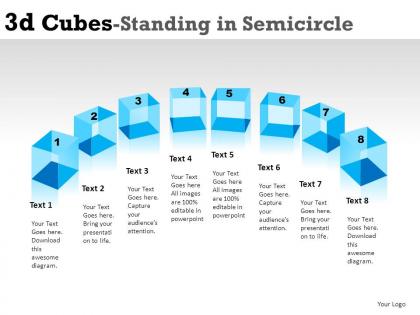 3d cubes in semicircle 1 powerpoint presentation slides