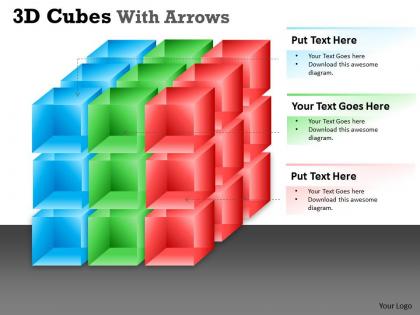 3d cubes with arrows ppt 160