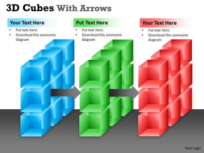 3d cubes with arrows ppt colorful 11