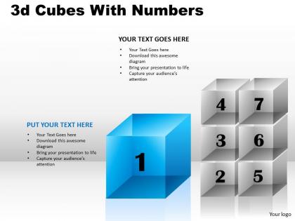 3d cubes with numbers ppt 175