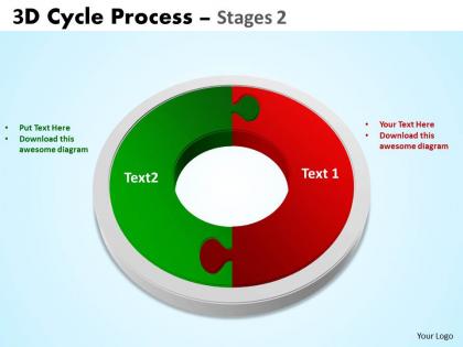 3d cycle process flowchart stages 2 style 8