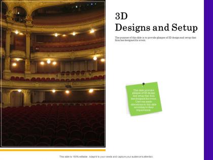 3d designs and setup corporate event management and planning