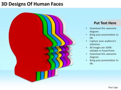3d designs of human faces ppt graphics icons