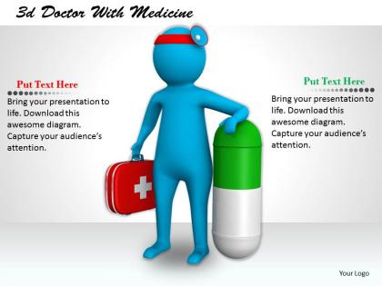 3d doctor with medicine ppt graphics icons powerpoint