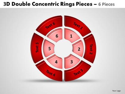 3d double concentric rings pieces circular 3