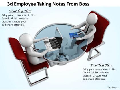 3d employee taking notes from boss ppt graphics icons powerpoint
