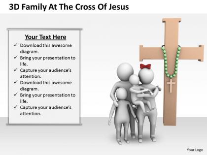 3d family at the cross of jesus ppt graphics icons powerpoint