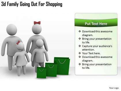 3d family going out for shopping ppt graphics icons powerpoint