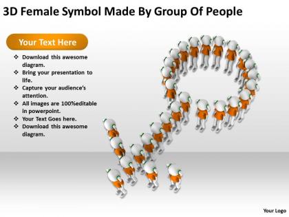 3d female symbol made by group of people ppt graphics icons powerpoint