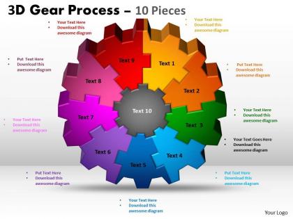 3d gear process 10 pieces