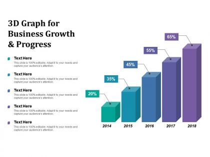 3d graph for business growth and progress