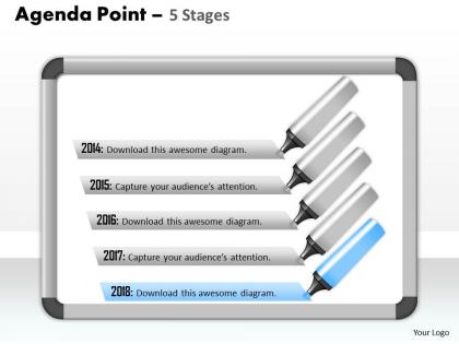 3d graphic of five stage agenda display 0214