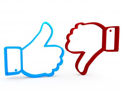 3d graphic of like and dislike stock photo