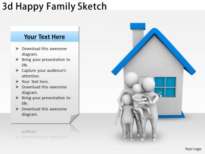 3d happy family sketch ppt graphics icons powerpoint