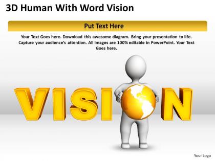 3d human with word vision ppt graphics icons