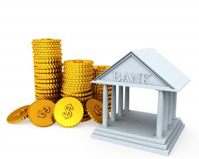 3d illustration business and finance keeping money in the bank stock photo
