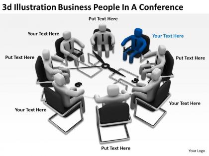 3d illustration business people in a conference ppt graphics icons