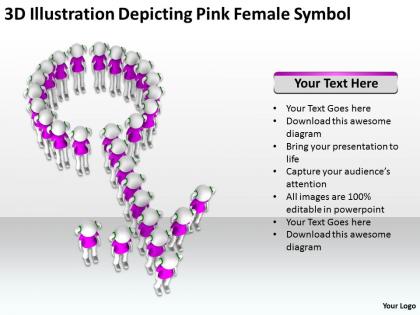 3d illustration depicting pink female symbol ppt graphics icons