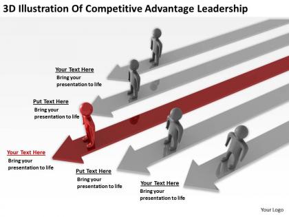 3d illustration of competitve advantage leaderships ppt graphics icons powerpoint