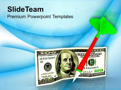 3d illustration of dart and dollar powerpoint templates ppt themes and graphics 0313
