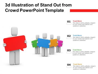3d illustration of stand out from crowd powerpoint template