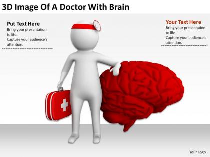 3d image of a doctor with brain ppt graphics icons powerpoint