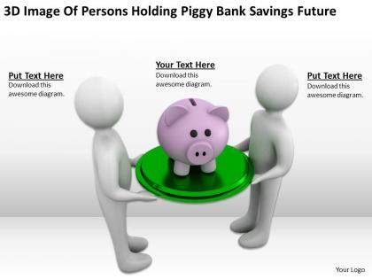 3d image of persons holding piggy bank savings future ppt graphics icons powerpoin