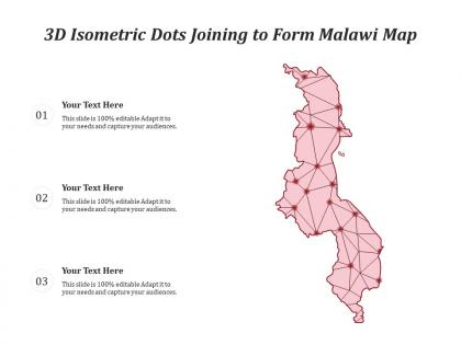 3d isometric dots joining to form malawi map