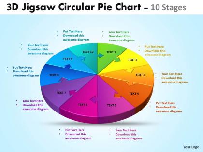 3d jigsaw circular chart powerpoint templates 6