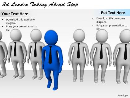 3d leader taking ahead step ppt graphics icons powerpoint