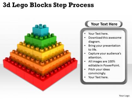 3d lego blocks step process