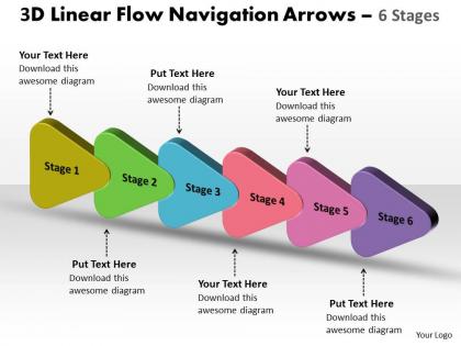 3d linear flow navigation arrow 6 stages 12