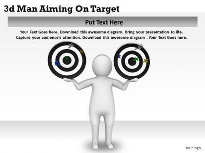 3d man aiming on target ppt graphics icons powerpoint
