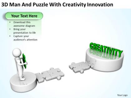 3d man and puzzle with creativity innovation ppt graphics icons
