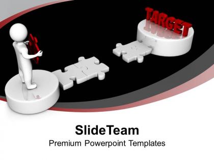 3d man and puzzle with target business powerpoint templates ppt themes and graphics 0113